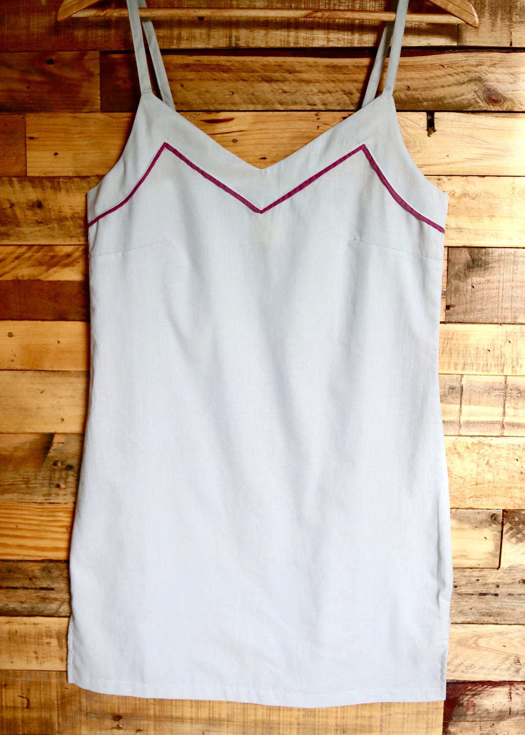 Grey & Lilac Trim Nightdress