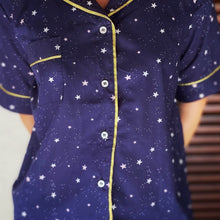 Load image into Gallery viewer, Navy &amp; Gold Star Short Sleeve Shirt Set
